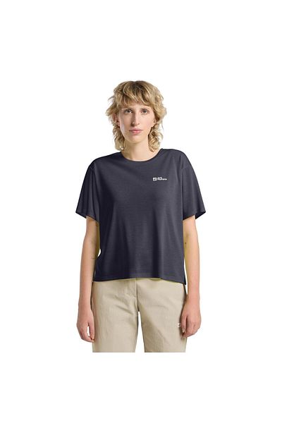 Jack Wolfskin Vonnan Crop t Women's Blue T-Shirt Women's T-Shirt A63932