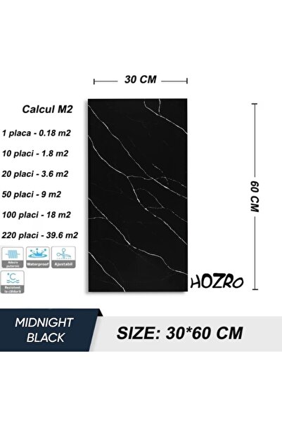 HOZRO Set of 220x HOZRO decorative panels, self-adhesive, marble imitation, 2mm thickness, dimensions 30x60cm, s