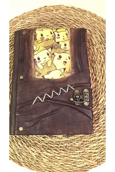GUETTA Handmade Genuine Leather Daily Memory Book Samu Paper Pikachu