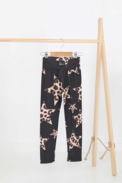 TOFİSA Leggings brodate cu imprimeu negru pentru fete - 27206