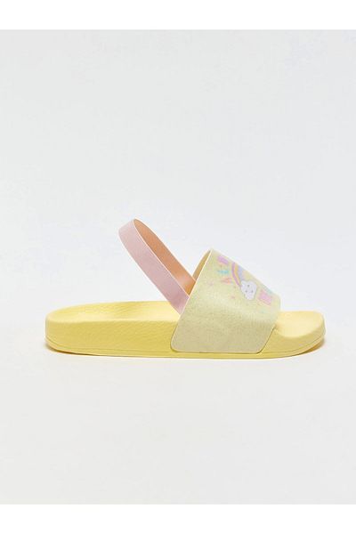 LC Waikiki LCW STEPS Κίτρινες παντόφλες για κορίτσια με μονό λουράκι