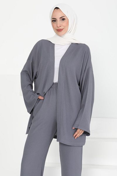 TOFİSA Set kimono cu buzunare Antracit - 27131