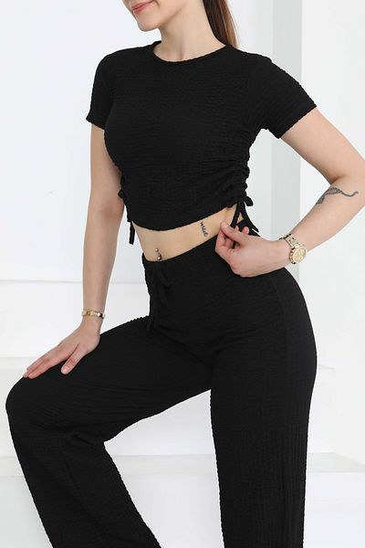 TOFİSA Side Lace Suit Black - 27277