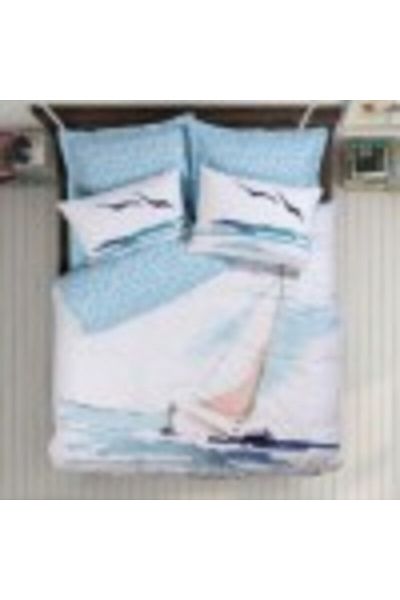 Cotton Box Lenjerie pat dublu bumbac 100% ranforce, Cotton Box, Sail Blue