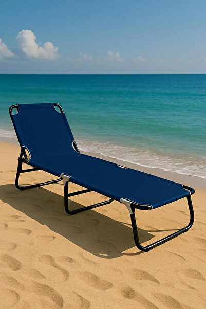 Remaks Venüs Kamp Plaj Kumsal Şezlong Katlanır Dayanıklı Şezlong Lacivert