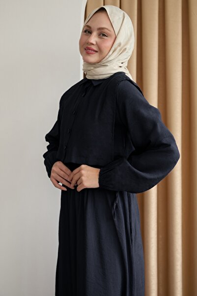 InStyle Bolerolu Bağlamalı Siyah Elbise