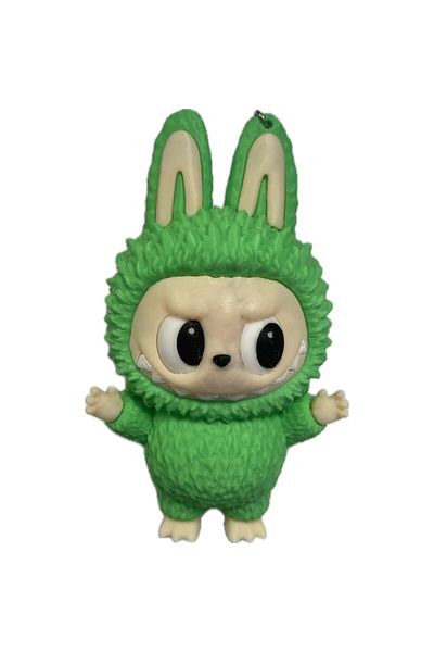 LABUBU 3D Printed Toy LaBuBu with Hook, 15 cm, Plastic, Green