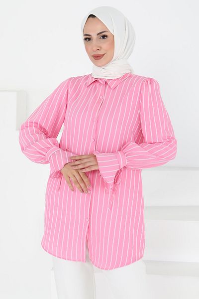 TOFİSA Striped Tunic Pink - 27275