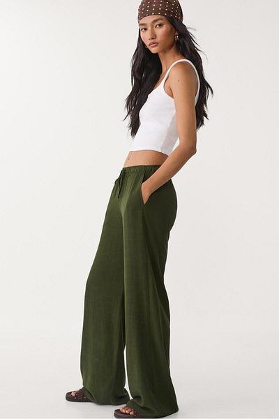 Stradivarius Flowing linen blend trousers