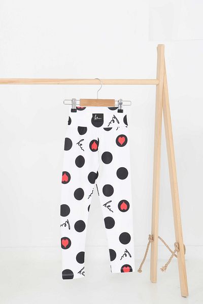 TOFİSA Girl's White Printed Crested Leggings - 27201