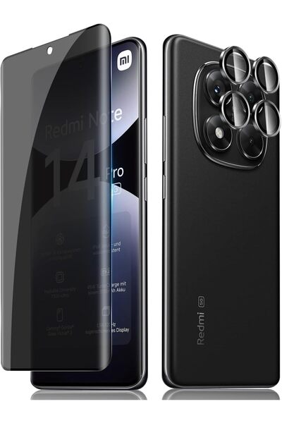 aheaks Xiaomi Redmi Note 14 Pro 5G Hayalet Ekran Koruyucu Jelatin ve Kamera L...