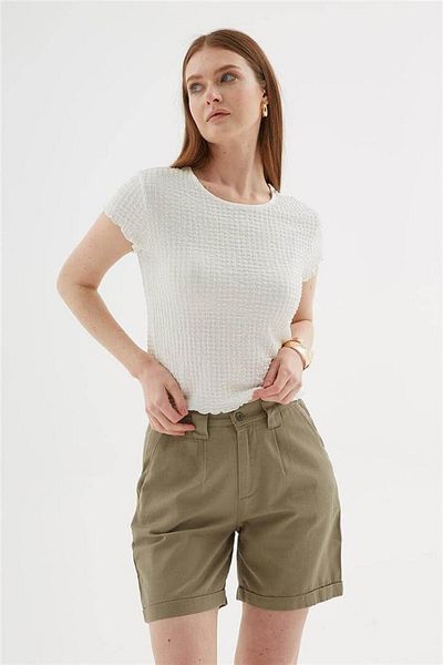 Fashion Friends Μπλούζα με υφή εκρού