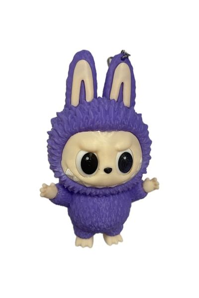 LABUBU 3D Printed Toy Labubu with Hanger, 15 cm, Plastic, Purple