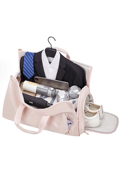 zenifique Travel Bag With Compartment For Keeping Clothes Unwrinkled, 50 X 30 X 30 Cm, Pink