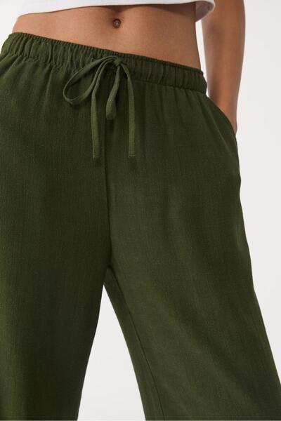 Stradivarius Flowing linen blend trousers