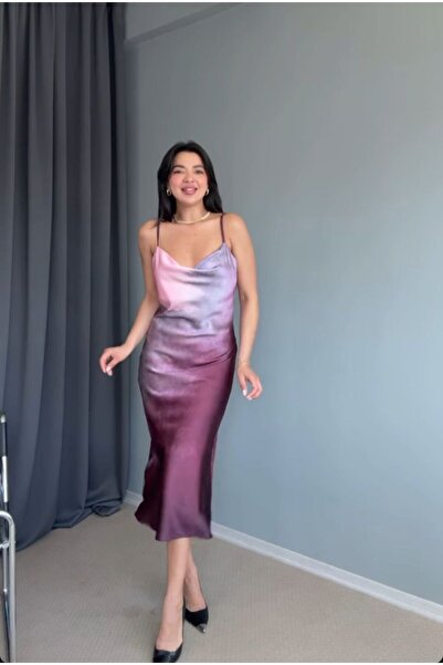 MODAGK Askılı Saten Elbise