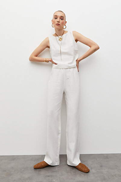 urban focus Elastic Linen Trousers