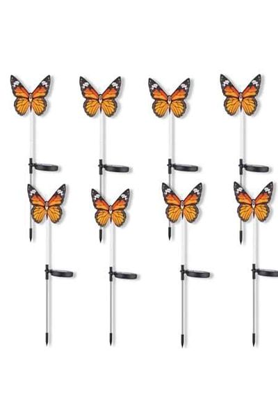 HOZRO Set 8 Lampi Solare HOZRO, Rezistente la Apa, cu Lumina LED in Forma de Fluture