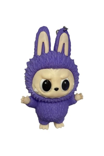 LABUBU 3D Printed Toy Labubu with Hanger, 15 cm, Plastic, Purple