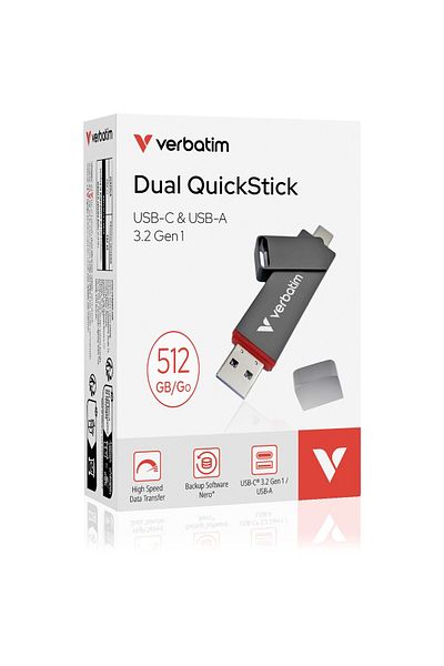 Verbatim Verbatim Memory Stick dual connectivity, USB-C/USB-A, 512GB, SSD level performance