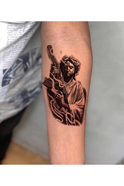 Mecit Tuhafiye SİLAHLI HEYKEL KOL BİLEK VUCUT İÇİN GEÇİCİ DÖVME