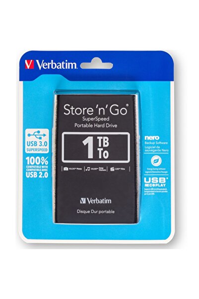 Verbatim HDD extern Verbatim Store'n'Go 1TB 2.5inch, USB 3.0, Negru