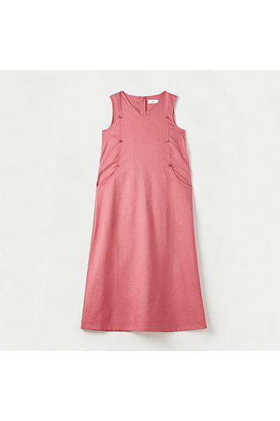 Juniors Solid Pinafore with Tie-Up Belt and Zip Closure
