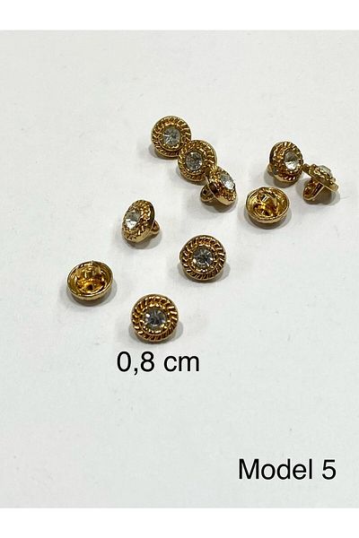 karantuhafiye Stoned Blouse Button / Metal Blouse Button Gold / 10 Pieces /2887/ Model 5