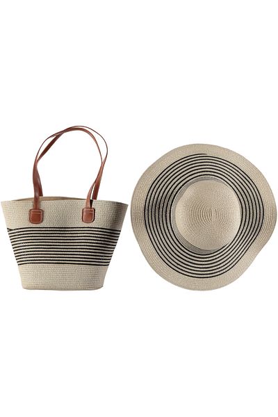 cskticaret Beach Bag and Hat Double Set