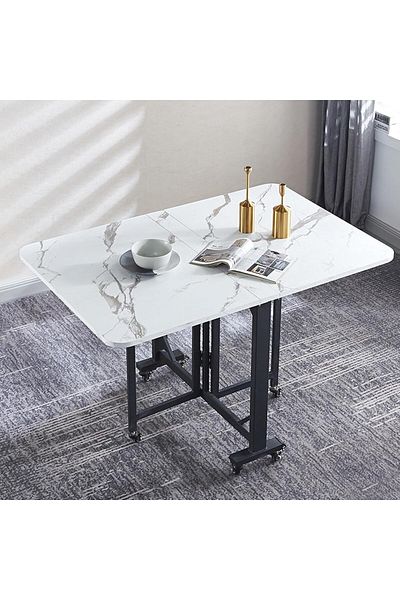 Generic Folding Table,Multi Functional Standing Desk (Stylish White)