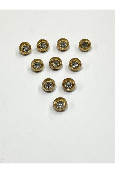 karantuhafiye Stoned Blouse Button / Metal Blouse Button Gold / 10 Pieces /2887/ Model 2