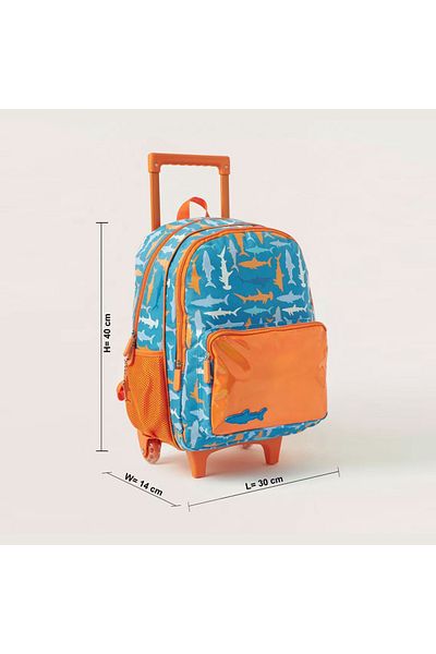 Juniors Shark Print Trolley Backpack - 16 inches