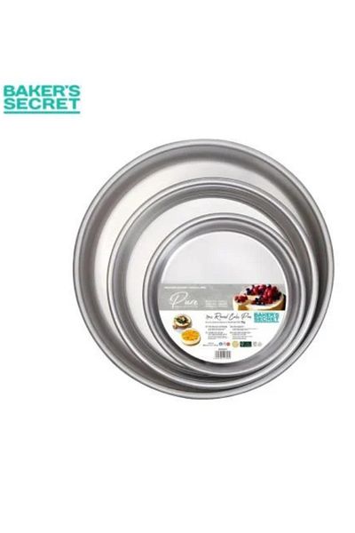 Generic طقم صواني تشيز كيك من بيكرز سيكريت 3قطع المونيوم