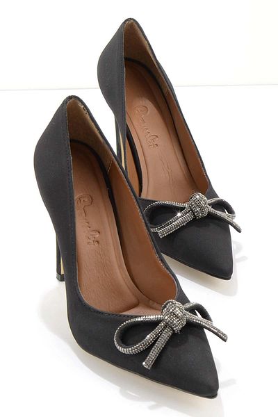Bambi Matte Black Women's Classic Heeled Shoes K01189125338