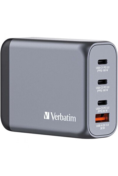 Verbatim Verbatim GaN EU/UK/US 100W Charger, Grey