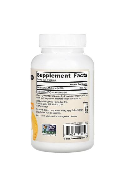 Jarrow Formulas , MSM, 1,000 mg, 100 Veggie Capsules