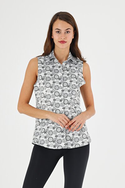 FİDEY Women's Shirt Zero Sleeve Printed