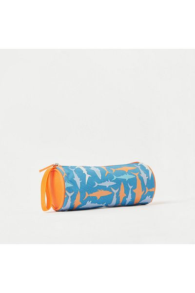 Juniors All-Over Fish Print Pencil Case with Zip Closure