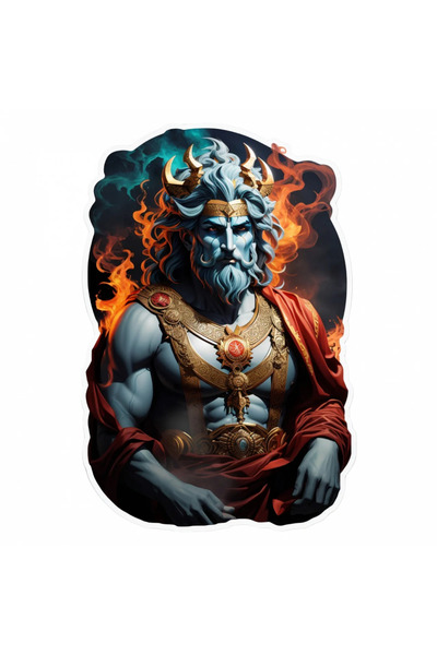 INOVATIX Set de 8 piese, autocolant zeul grec Hades cu coarne, INOVATIX®. 6 cm