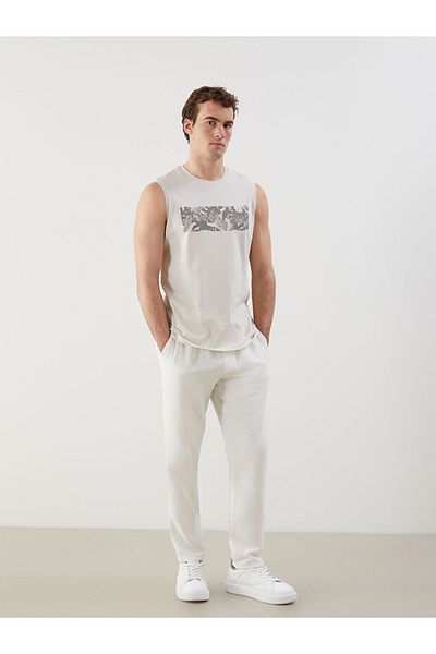 LC Waikiki Standard Pattern 100% Cotton Combed Fabric Men's Sleeveless T-Shirt