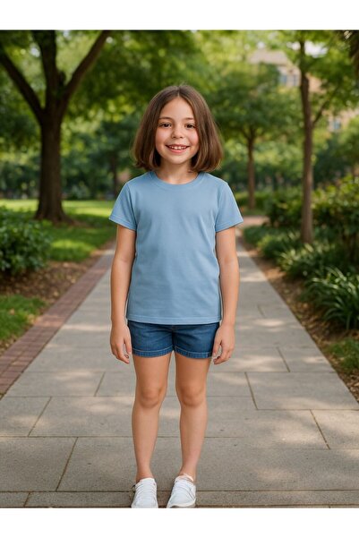 Windy Island Fată guler rotund basic mânecă scurtă tricou