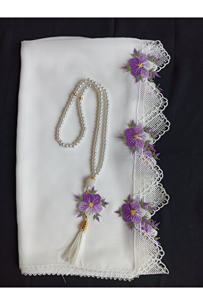 NUMİSTORE İğne oyası beyaz renk namaz örtüsü