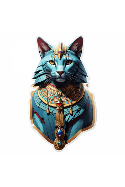 INOVATIX Set de 8 piese, autocolant zeul egiptean Bastet, INOVATIX®. 6 cm