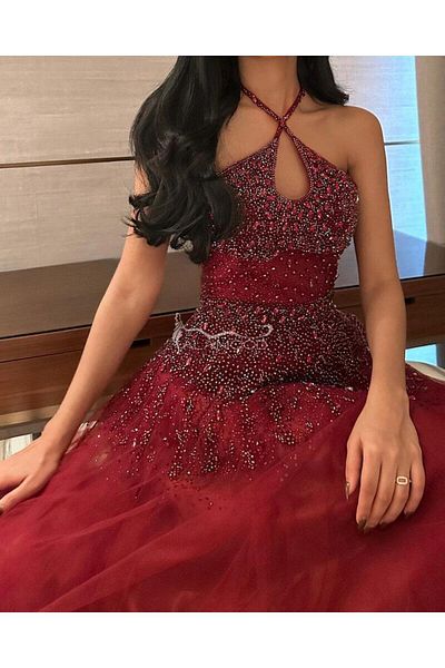 ALANOOD FASHION Dark red queen dress