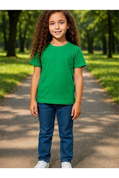 Windy Island Fată guler rotund basic mânecă scurtă tricou