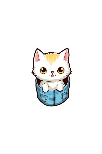 INOVATIX Set of 8 pieces, Lulu Cat Sticker, INOVATIX®. 6 cm