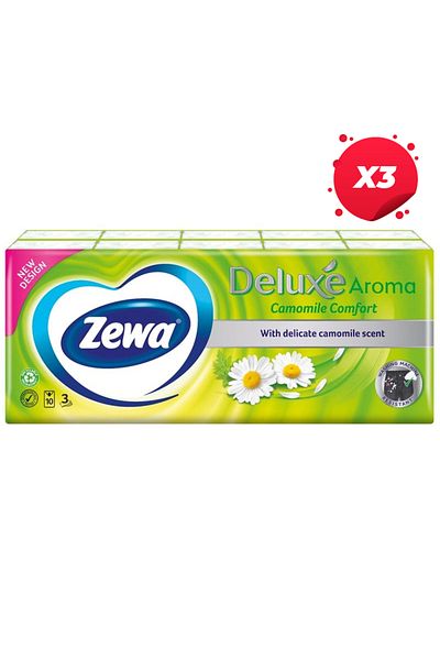 Zewa X3 - ZEWA HYGIENIC TISSUE 10PCS 3LAYERS CHAMOMILE
