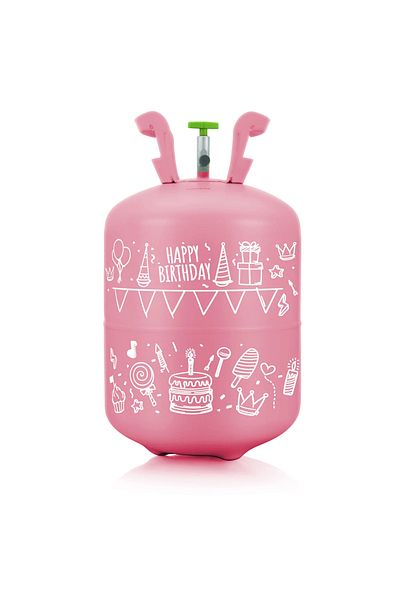 Ricokids Helium cylinder set 0.20m3, 30 white, pink, gold balloons, 40m
