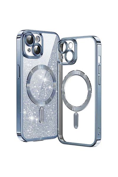 Techsuit Case for iPhone 15 - Techsuit Luxury Glitter MagSafe - Light Blue