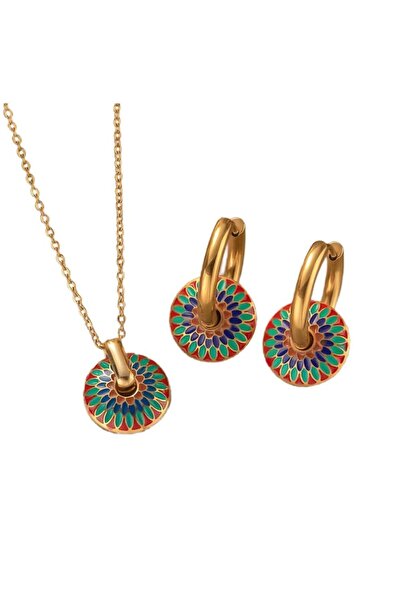 Sprise Set bijuterii femei, Daisy flori colier si cercei, model vintage